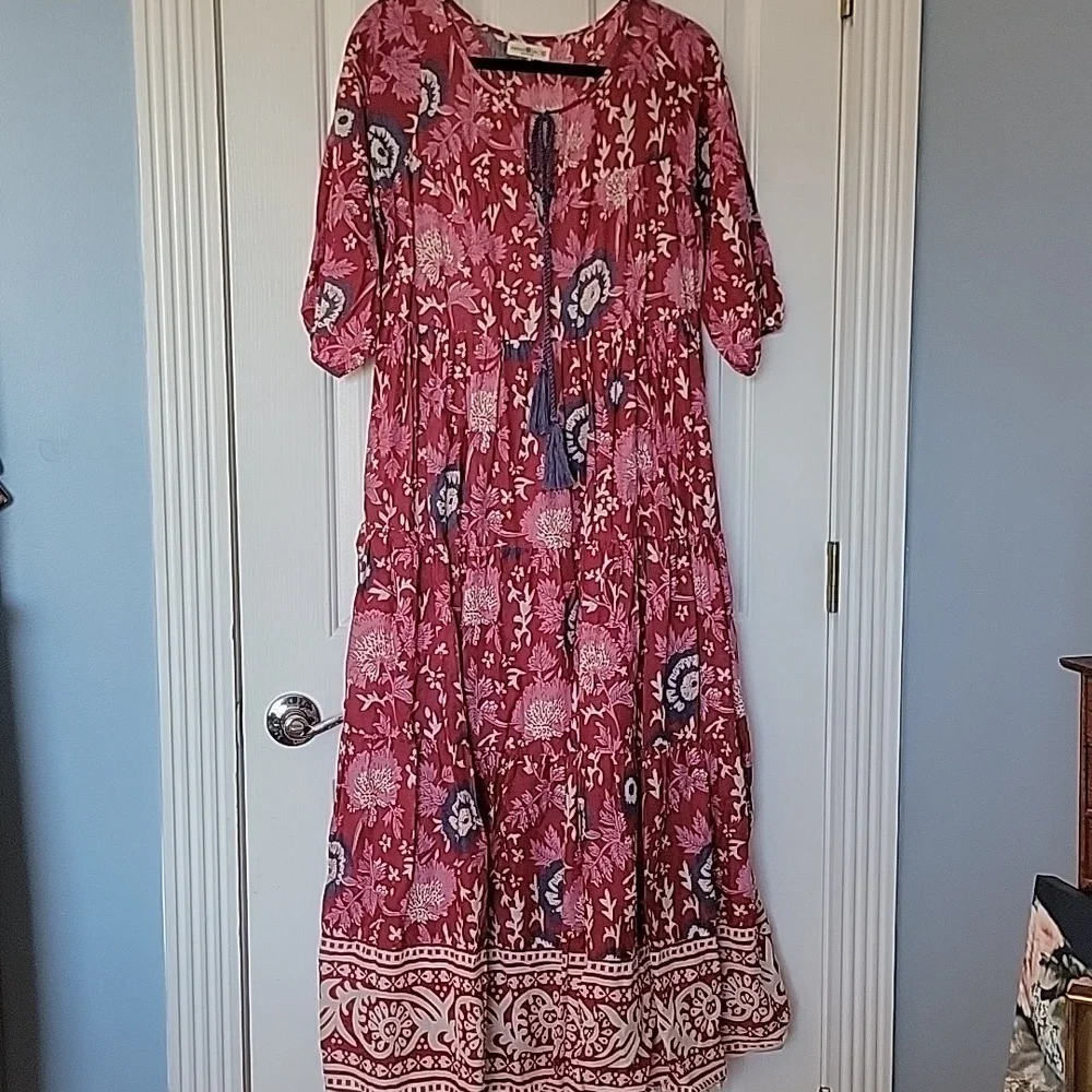 NATURAL LIFE Auguste Floral Dress XS X Small Pink Bohemian Hippie - Picture 2 of 9